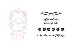 Coffin Halloween Earrings SVG -Laser Cut Spooky Earring Product Image 2