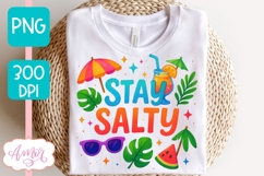 Summer T-shirt sublimation design, Stay Salty sublimation Product Image 1