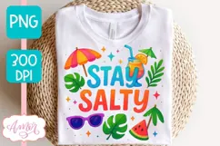 Summer T-shirt sublimation design, Stay Salty sublimation Product Image 1