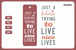 Bookmark Saying SVG | Funny Book Lovers - Nine Lives Product Image 3