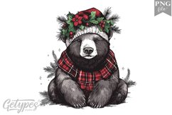 Christmas Bear Clipart Design - High Quality 300 Dpi Product Image 1