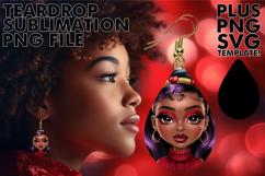 Elegant Teardrop Earrings PNG MAGIC, Afro Girl Product Image 1