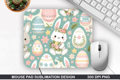 Bunny Mouse Pad Sublimation, Easter Bunny Mouse Pad PNG Product Image 1