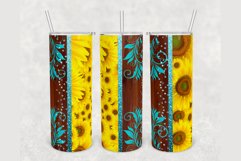 Sunflower Wood Glitter 20oz sublimation design tumbler Product Image 1