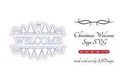 Christmas Welcome Sign SVG - Laser Cut Door Sign Product Image 2
