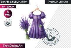 Lavender Clipart PNG, French Country Botanical sublimation Product Image 1