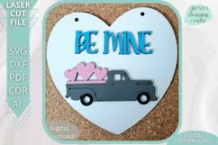 Valentine's day Truck DIY Paint kit Glowforge Laser Cut file Product Image 3
