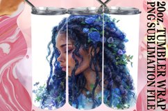Floral Watercolor Portrait Tumbler - Sublimation Product Image 1