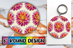 Luminous Car Coasters Round Design, Flower Pattern Product Image 1