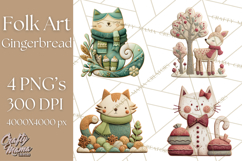 Christmas Felt Gingerbread Village PNG Clipart Product Image 1