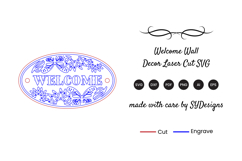 Welcome Wall Decor Laser Cut SVG - Decorative Home Sign Product Image 2