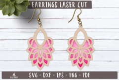Floral Earrings SVG Boho Laser Cut design Product Image 1