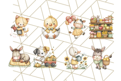Tiny Farm Life Animals and Farm Clipart PNG, Barnyard PNG Product Image 3