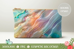 Abstract Cosmetic Bag Design, Pearl Texture Cosmetic Bag PNG Product Image 1