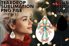 ENCHANTED Teardrop Earrings Art, Flower Cross Product Image 1