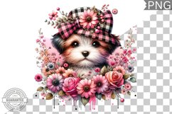 Dog With Flowers Sublimation - Clipart PNG Design Product Image 1