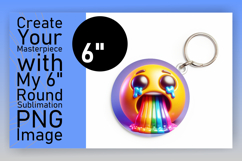 Bright Round Design Keychain Template , 3D Emoji Product Image 1