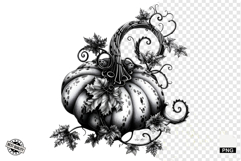 Black and White Halloween Autumn Clipart Product Image 1