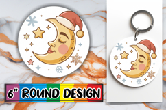 Radiant Round Coaster Design, Cute Christmas Product Image 1