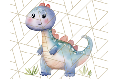 Watercolor Dinosaur and Rainbow PNG Clipart, Baby Nursery Product Image 3