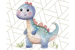Watercolor Dinosaur and Rainbow PNG Clipart, Baby Nursery Product Image 3