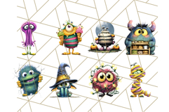Quirky Monster Clipart PNG, Funny Spooky Creatures Product Image 7