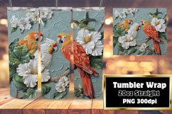 Whimsical 3D Flower Extravaganza Tumbler Wrap 20oz Product Image 1