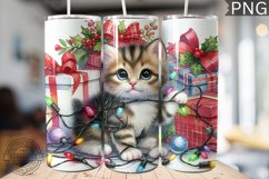 Christmas Cat Tumbler Wrap - Christmas Tumbler PNG Design Product Image 1