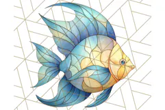 Stained Glass Sea Creatures PNG Clipart, Ocean Fantasy Product Image 3