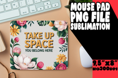 VIBRANT DESK PAD SUBLIMATION ART, Flower Quote Product Image 1