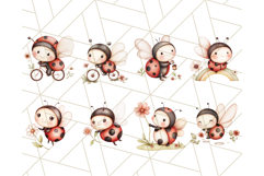 Adorable Ladybug Clipart PNG, Kawaii Cute Bug Illustrations Product Image 2