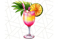Pink Summer Clipart, Cute Beach Icons, Aesthetic PNG Product Image 3