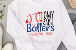 I Only Raise Ballers Svg, Baseball Mom Svg, Baseball Heart. Product Image 5