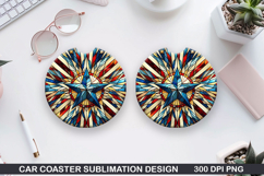4th Of July Car Coaster Sublimation| 4th Of July Coaster PNG Product Image 1