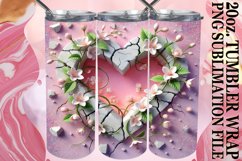 Lively Evenings 20oz tumbler wrap, 3D Heart Product Image 1