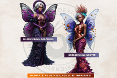 Autumn Bloom Fairies Clipart Set, Mythical Fantasy PNG Product Image 11
