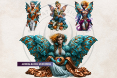 Autumn Bloom Fairies Clipart Set, Mythical Fantasy PNG Product Image 13