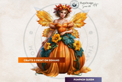 Autumn Bloom Fairies Clipart Set, Mythical Fantasy PNG Product Image 5