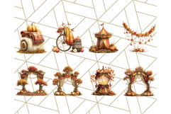 Autumn Circus Clipart Carnival Tent Fall PNG, Vintage Circus Product Image 3