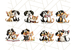 Dog and Cat Friends Clipart, Cute Animal Pet Art PNG Set Product Image 3