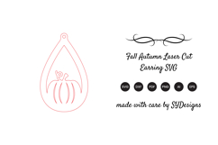 Fall Autumn Laser Cut Earring SVG Product Image 2