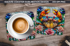 Crab Coaster Sublimation, Valentine Coaster PNG Design Product Image 1