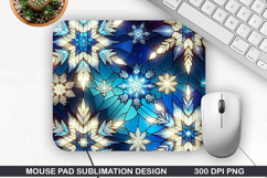 Snowflakes Mouse Pad Sublimation, Christmas Mouse Pad PNG Product Image 1