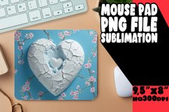 Artistic 3D Wall of Hearts Mouse Mat Product Image 1