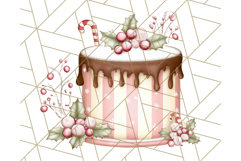 Christmas Cake Clipart PNG, Cottagecore Holiday Desserts Product Image 3