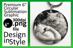 Colorful Kitty Sublimation: Round &amp; Keychain Product Image 1