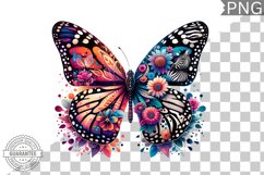 Vibrant Floral Butterfly Sublimation - Clipart PNG Design Product Image 1