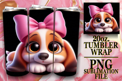 JOYFUL NIGHTS 20oz TUMBLER WRAP, 3D Dog Product Image 1