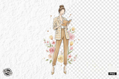 Stylish Spring Girl Clipart Product Image 1