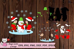 Winter kids Clipart svg, for Silhouette and Cricut Product Image 5
